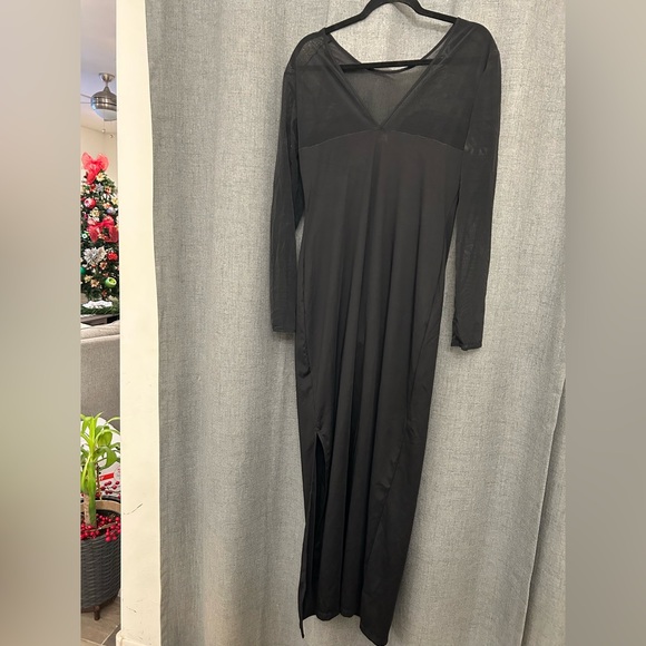 Popilush Long Sleeve Prom Maxi Dress for Women Mesh Shapewear Bodycon Dress - Picture 6 of 8